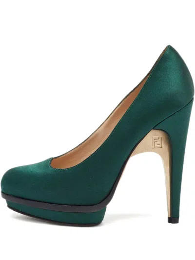 Pre-owned Fendi Satin Platform Pumps