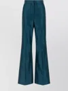 Fendi Satin Pleated Trousers Featuring Pockets In Blue