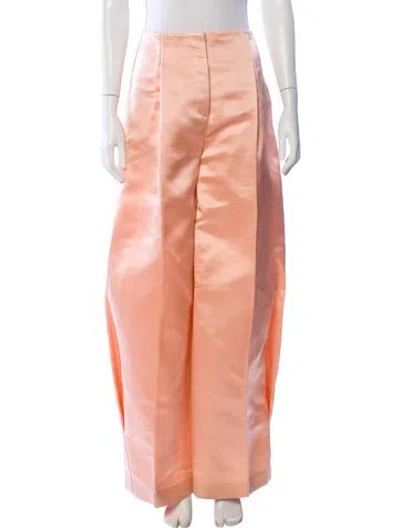 Pre-owned Fendi Satin Wide Leg Pants W/ Tags In Pink