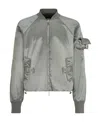 Fendi Satin Zip-up Bomber Jacket In Gray