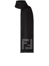 Fendi Ff Logo Scarf Rectangular Shape Fringed Edges In Multi