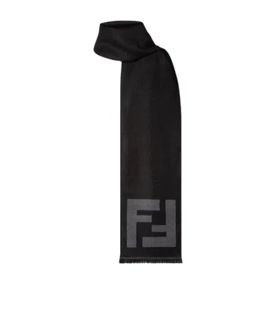 Fendi Scarf Black Wool Scarf