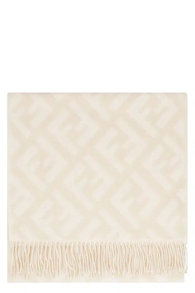 Fendi Scarf Ff In Cashmere In Neutral