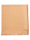 Fendi Scarf In Silk And Wool With Jacquard Ff Motif