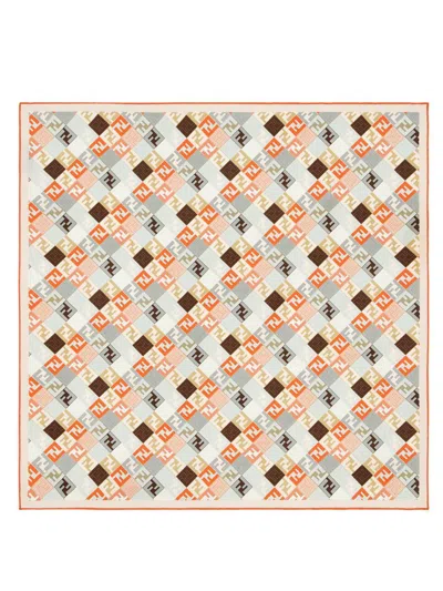 Fendi Multicolour Silk Foulard With Ff Logo In Multcolor