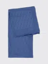 Fendi Ff Silk Stole Rectangular Shape Frayed Edges In Blue
