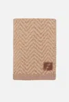 Fendi Brown Chevron Alpaca Scarf In Brown