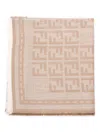Fendi Monogram-pattern Scarf In Grey