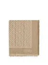 Fendi Women Silk Ff Shawl In Brown