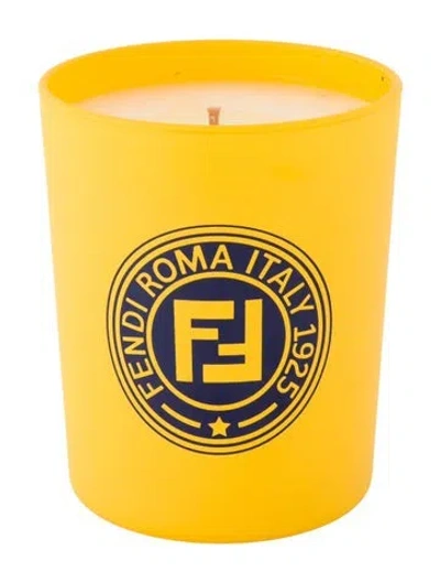 Pre-owned Fendi Scented Candle In Yellow