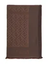 Fendi Ff Silk And Wool Shawl Accessories In Brown