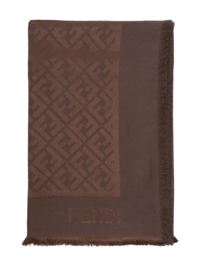 FENDI FF SILK AND WOOL SHAWL