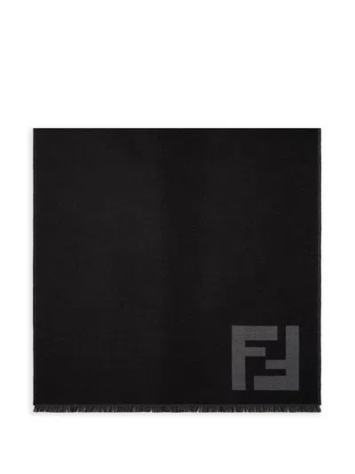 Fendi Sciarpa In Lana In Black