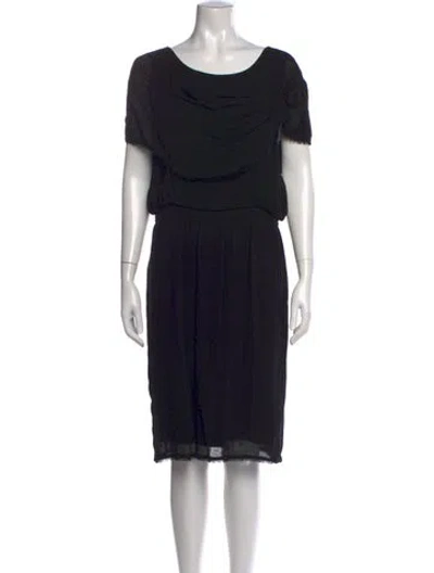 Pre-owned Fendi Scoop Neck Knee-length Dress In Black
