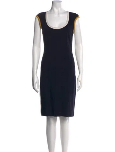 Pre-owned Fendi Scoop Neck Knee-length Dress In Blue