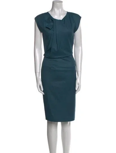 Pre-owned Fendi Scoop Neck Knee-length Dress In Blue