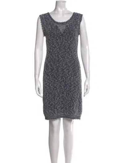 Pre-owned Fendi Scoop Neck Knee-length Dress In Blue