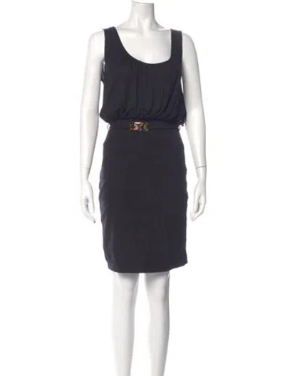 Pre-owned Fendi Scoop Neck Knee-length Dress In Blue