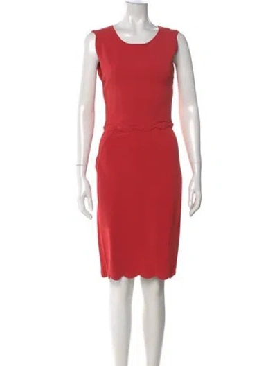 Pre-owned Fendi Scoop Neck Knee-length Dress In Red