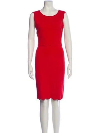 Pre-owned Fendi Scoop Neck Knee-length Dress In Red