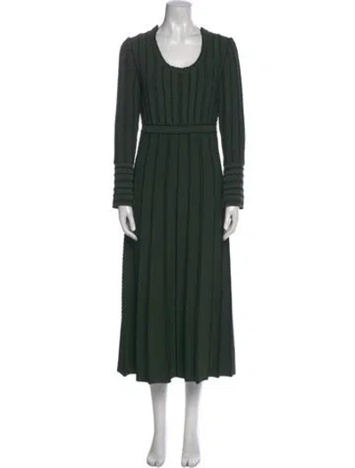 Pre-owned Fendi Scoop Neck Long Dress In Green