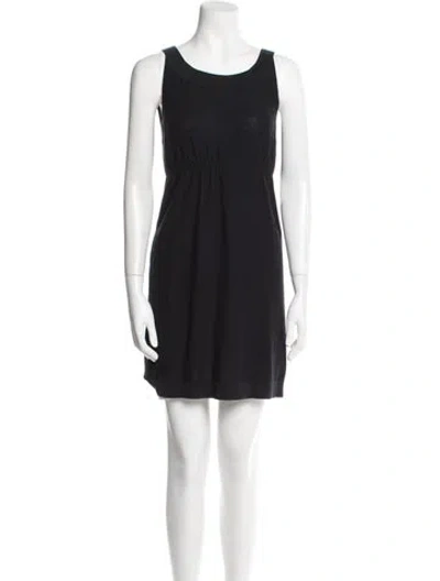 Pre-owned Fendi Scoop Neck Mini Dress In Black