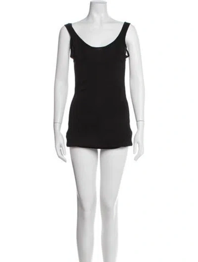 Pre-owned Fendi Scoop Neck Mini Dress In Black