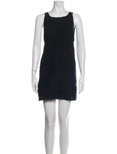 Pre-owned Fendi Scoop Neck Mini Dress In Blue
