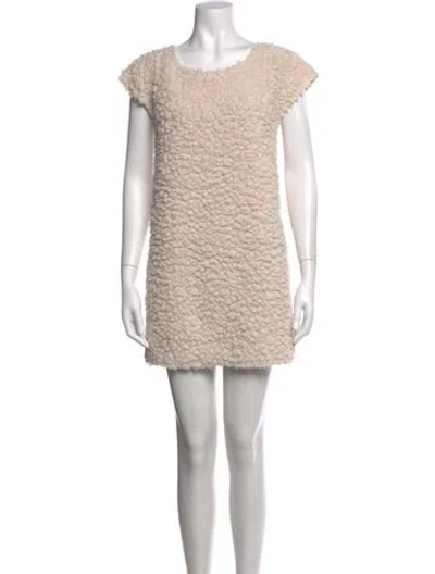 Pre-owned Fendi Scoop Neck Mini Dress In Neutral