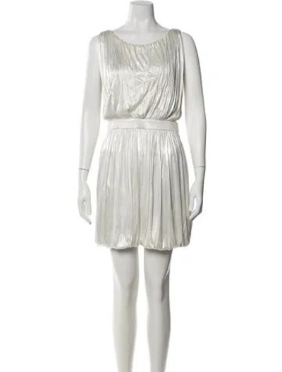 Pre-owned Fendi Scoop Neck Mini Dress In Neutral