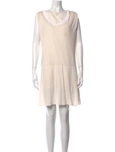 Pre-owned Fendi Scoop Neck Mini Dress In Neutral