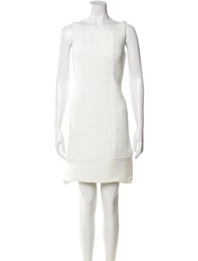 Pre-owned Fendi Scoop Neck Mini Dress In White