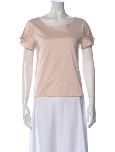 Pre-owned Fendi Scoop Neck Short Sleeve Top In Pink