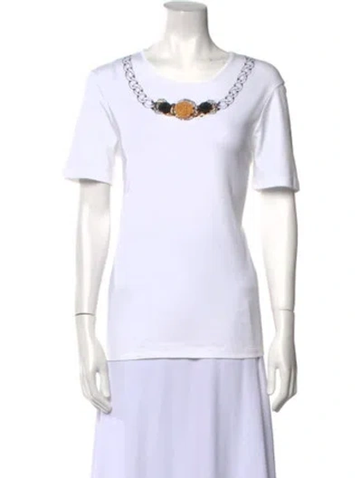 Pre-owned Fendi Scoop Neck Short Sleeve T-shirt W/ Tags In White
