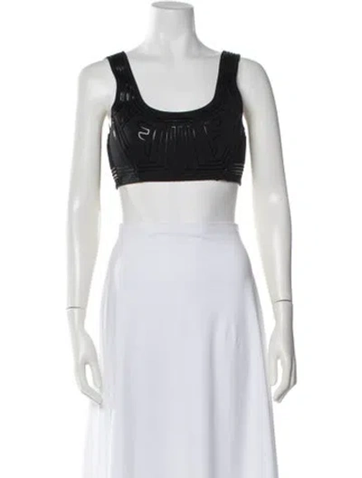 Pre-owned Fendi Scoop Neck Sleeveless Sports Bra W/ Tags In Black