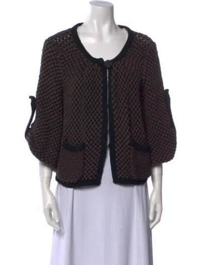 Pre-owned Fendi Scoop Neck Sweater In Brown