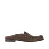 Fendi ' Scrunch' Suede Leather Sabot In Brown