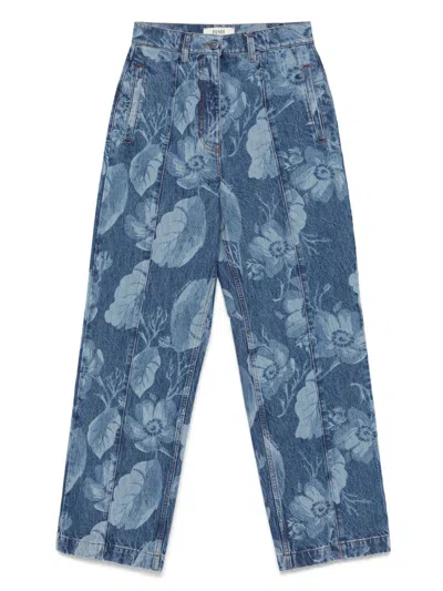 Fendi Sea Garden-motif Jeans - Women's - Cotton