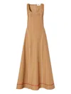Fendi Stitched Maxi Dress Scoop Neckline In Neutral
