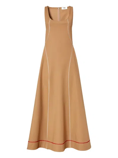 FENDI SEAM-DETAIL MAXI DRESS