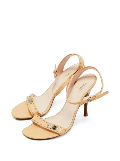 Pre-owned Fendi Selleria Ankle-strap Sandals In Neutrals