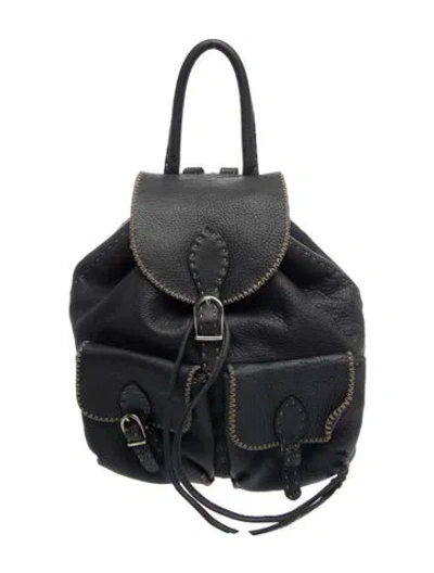 Pre-owned Fendi Selleria Backpack Vintage In Black