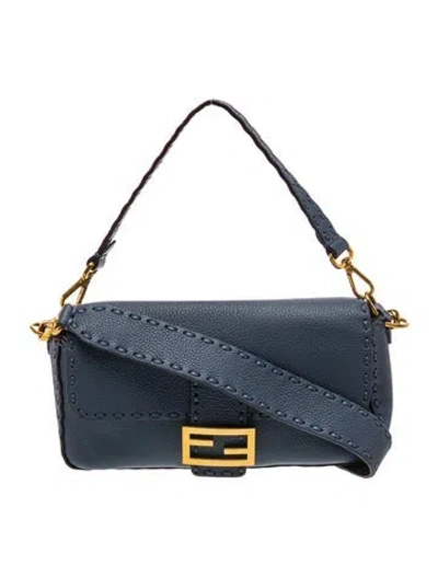 Pre-owned Fendi Selleria Baguette 2023 In Blue