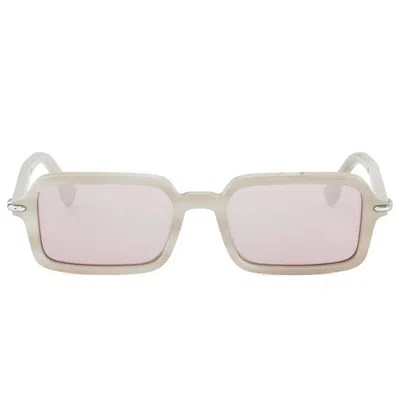 Fendi Selleria Beige Rectangular Sunglasses In Neutral