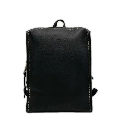 Pre-owned Fendi Selleria Black Leather Backpack ()