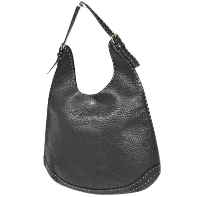 Fendi Selleria Black Leather Tote Bag ()