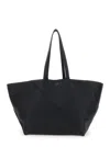 Fendi 'selleria' Black Shopper With Logo On The Front And Removable Pouch In Hammered Leather Man In Multicolor
