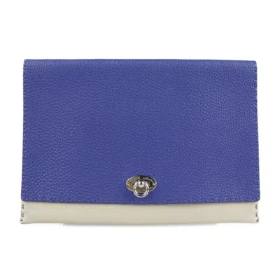 Pre-owned Fendi Selleria Blue Leather Clutch Bag ()