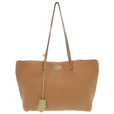 Pre-owned Fendi Selleria Brown Leather Handbag Tote Bag ()