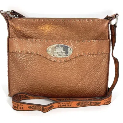 Pre-owned Fendi Selleria Brown Leather Pochette Shoulder Bag ()